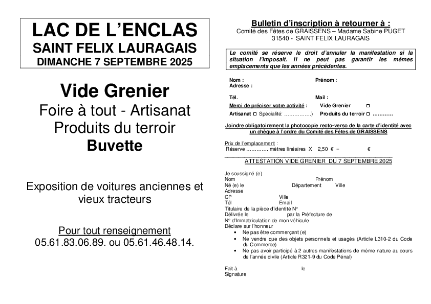 flyer 2025 Bulletin d'inscription